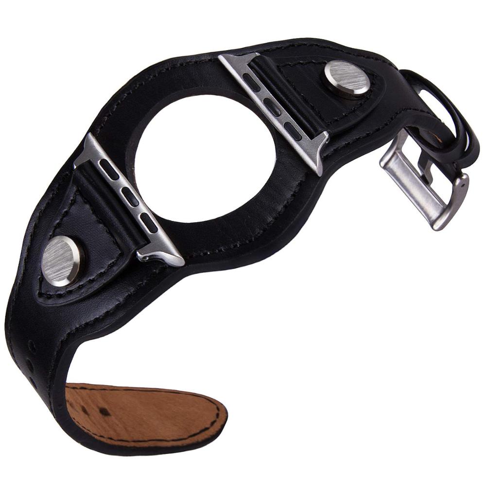Cuff Bracelet For Apple watch band 44mm 40mm 42mm 38mm 49mm correa Leather strap iWatch series 6 se 5 4 3 7 Ultra 8 45mm 41mm