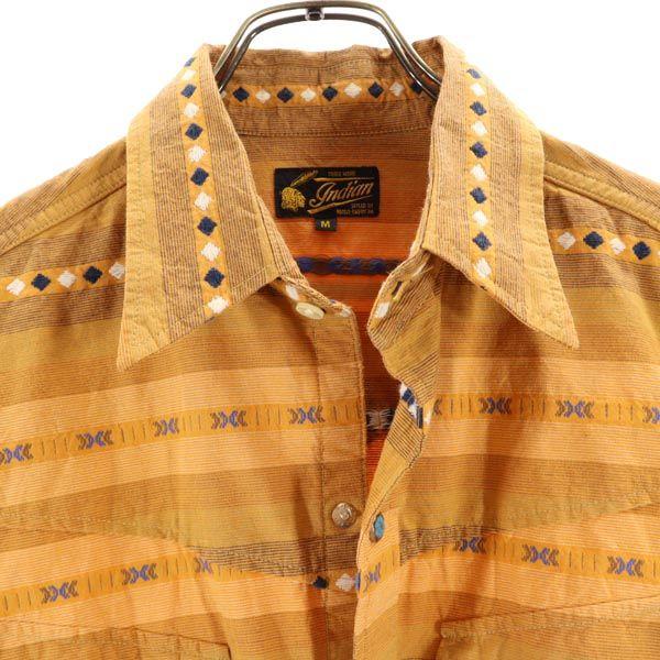 Indian Toyo Enterprise Border Pattern Short Sleeve Western Shirt M Men's Used