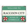 Raccoon City Sign Metal Plaque Custom Living Room Designing Home Club Party Tin Sign Poster