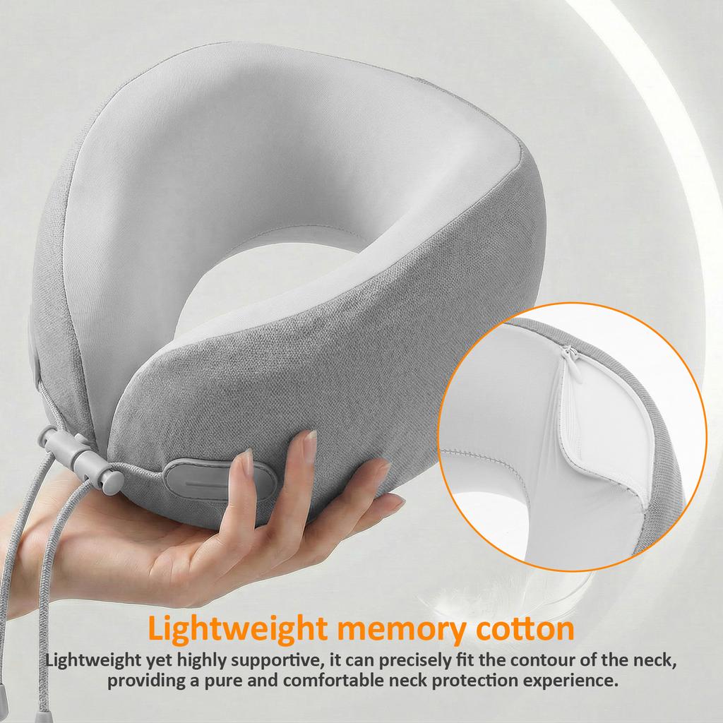 U Shaped Memory Foam Neck Pillows Soft Travel Massage Adjustable Flight Pillow for Sleeping Airplane Car Office Home