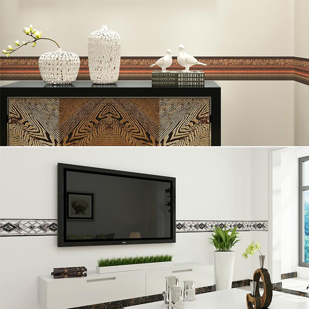 Waistline Sticker Self-Adhesive Border Waterproof Wall Stickers Bedroom Removable Smooth Decorative Wallpaper Tile Floor