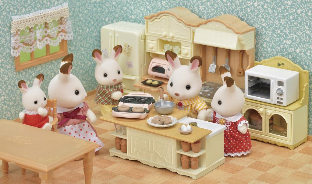 Sylvanian Families Furniture ST Mark Certified Toy Dollhouse for Ages 3 and Sylvanian Families by Epoch [Island Kitchen] Ka-423 Up,