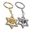Keychain Pendant Sparkling Rhinestones Hexagram Shape Zinc Alloy Key Holder with Chain Buckle Design Backpack Accessory