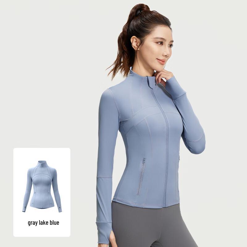 WEZHO Spliced Breathable Elastic Pocket Fitness Yoga Jacket