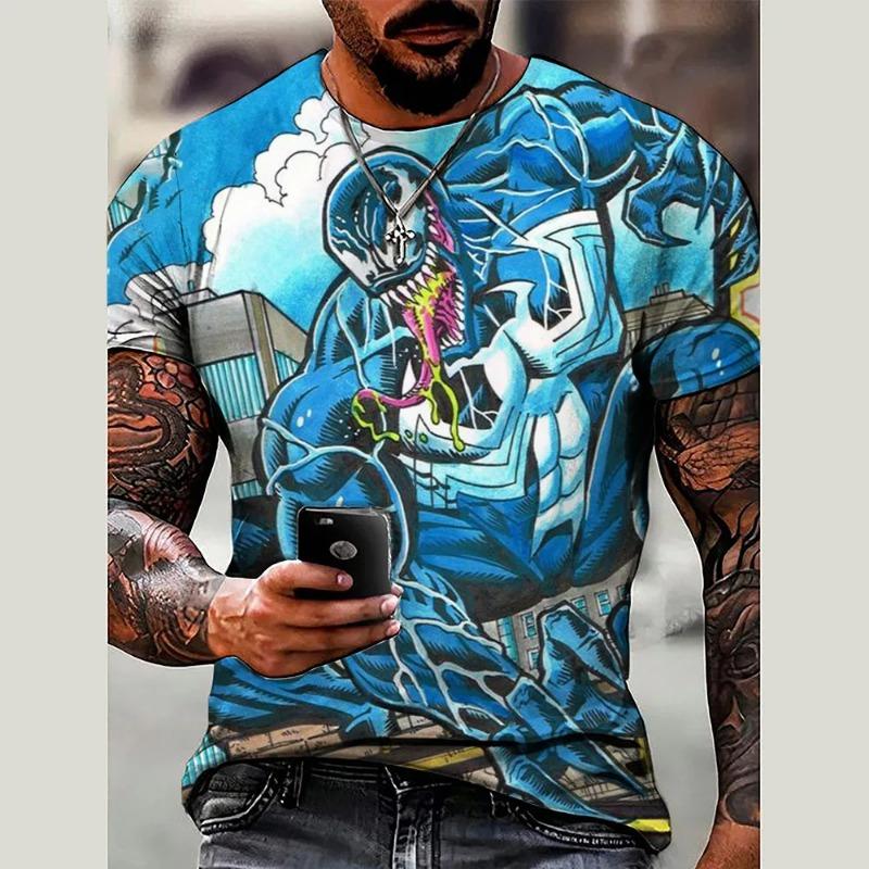 

3D printed Marvel Venom T-shirt summer round neck top T-shirt men s casual fashion short sleeved clothing S