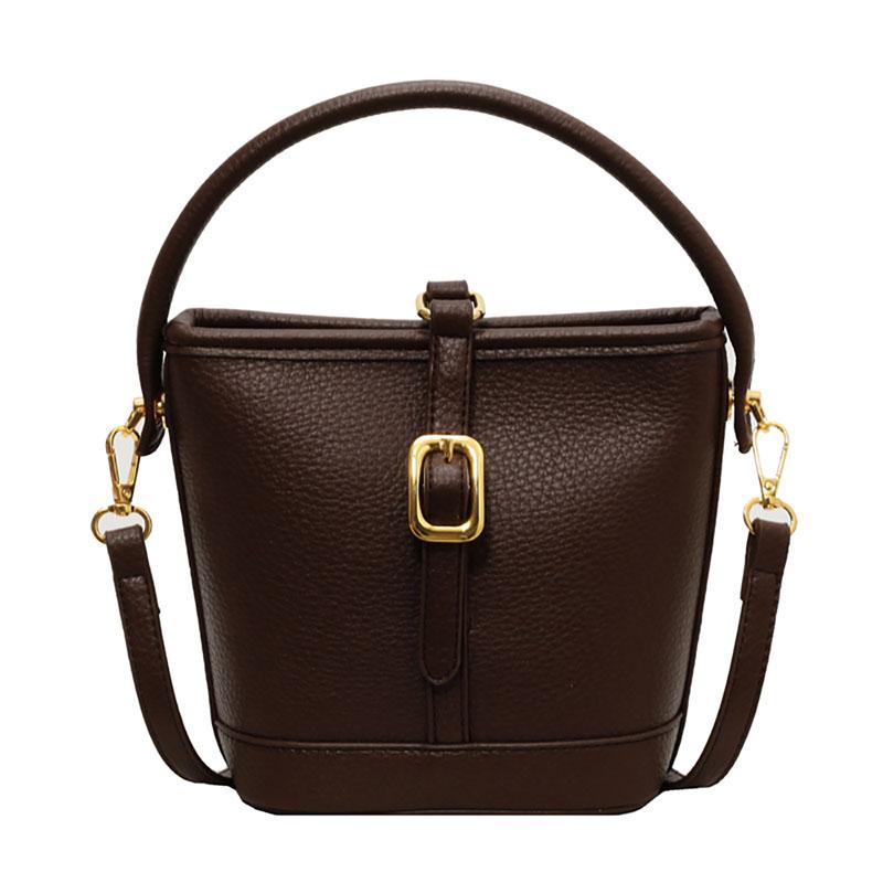 

Простая текстура сумка-ведро Niche женская новая высококачественная универсальная ретро-сумка большой вместимости через плечо под мышкой (20cm<Max Length<30cm)