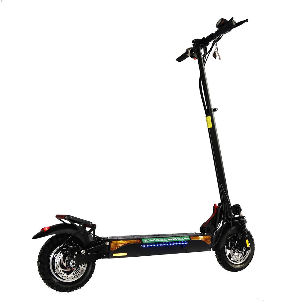 L12 Faltbarer Elektroroller, Schwarzer Rahmen, 48V 16Ah Akku, 10 Zoll Geländereifen, Maximale Reichweite 45-50KM, Doppelscheibenbremse, Elektroroller für Erwachsene Stadt