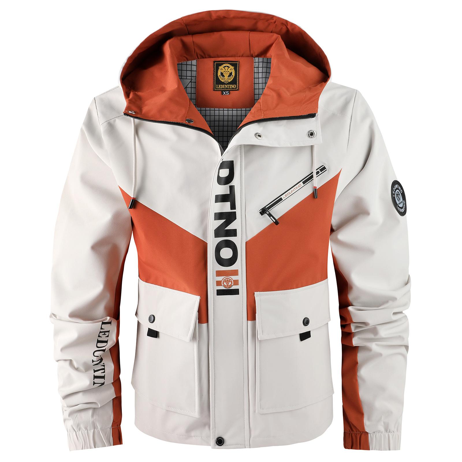 

Мужская повседневная куртка с капюшоном Осень Зима Верхняя одежда Модное мужское пальто Уличная мода Одежда для улицы XXXL слоновая кость