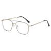 Metal double beam pilot glasses frame retro full frame polygonal big face men's frame with myopia eyes HC