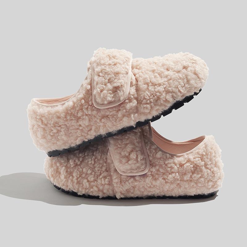 Belle Velcro Mao Mao Doudou shoes niche plush board shoes winter warm low-top new cotton shoes 35