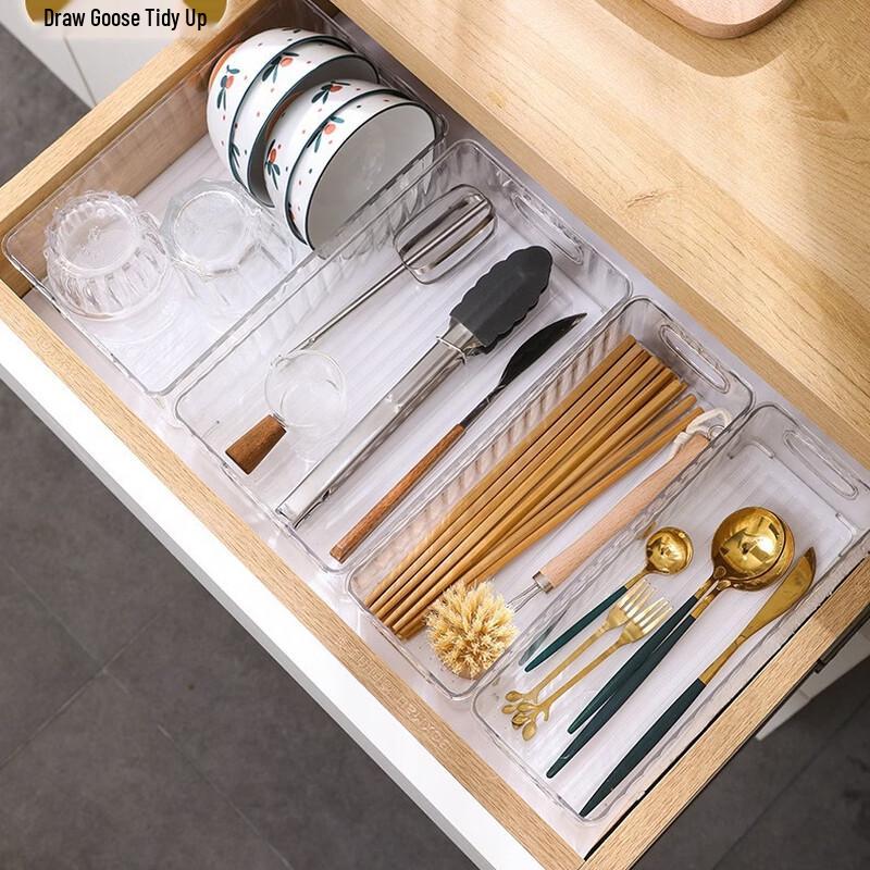 Transparent Striped Kitchen Storage Box Set