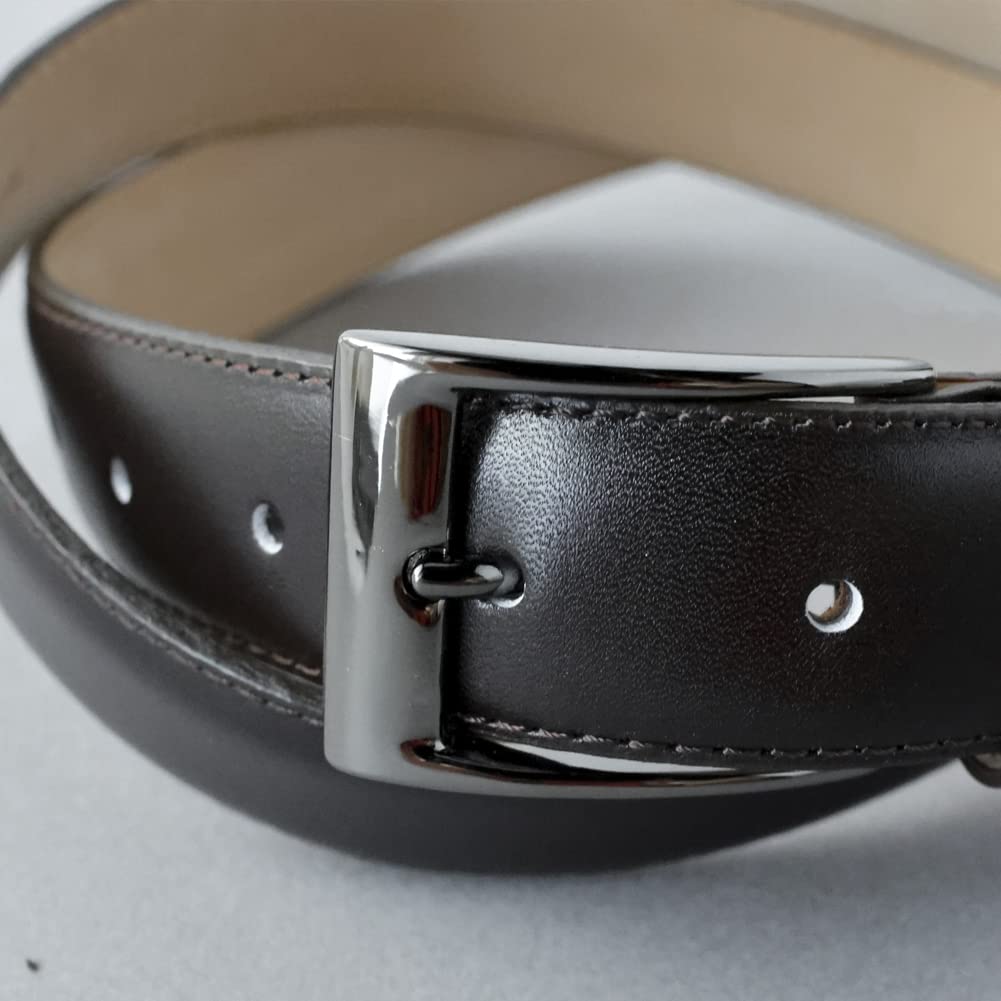[Vincent Crafted] Nagasawa Belt Industry, Made in Japan, French Annonay Box Calf Leather Belt, Genuine Leather, 30mm Wide, Men's Business Belt, Dark