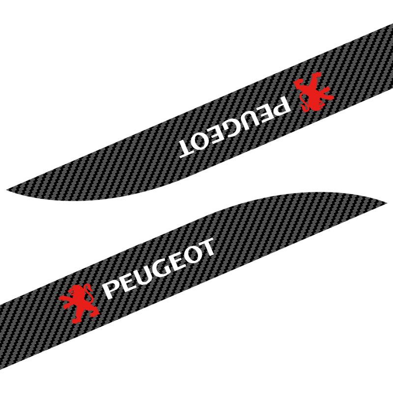 2Pcs Car Door Side Skirt Car Body Decal Fashion Carbon Fiber Stickers For Peugeot 308 408 508 RCZ 208 3008 2008 206 207 406 407 408 206 207 306 307