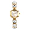 Watch, Square, Fashionable, Women's, Adjustable, Stainless Steel, Bracelet Style, Aqua Select, Popular, Gift, Anniversary, Birthday - White
