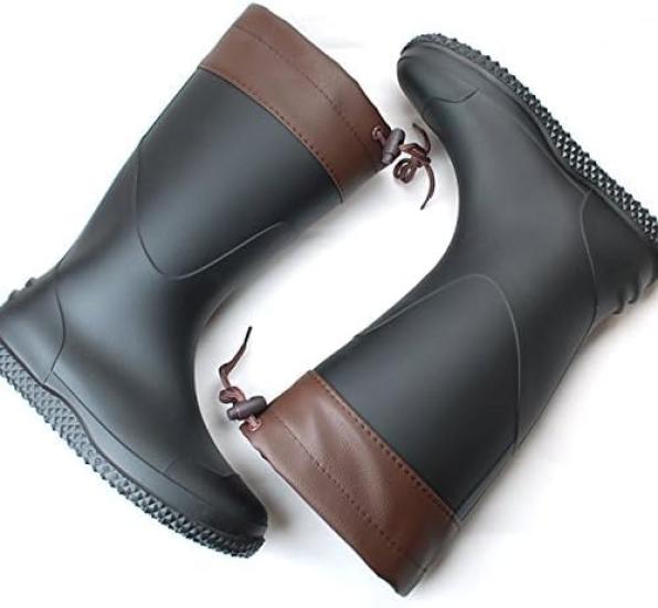 FU5003 Hanshin Soji Rain Boots for Farming and Size L Women's Gardening, Black, (25.5cm-26.5cm)