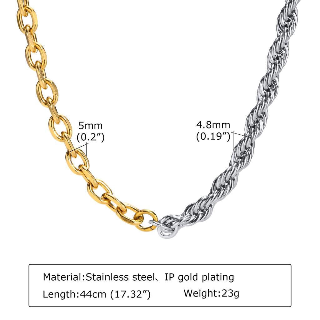 Vintage Metal Necklace for Women Hip Hop Gold&Silver Color OT Buckle Necklaces Female Clavicle Chain Trendy Jewelry