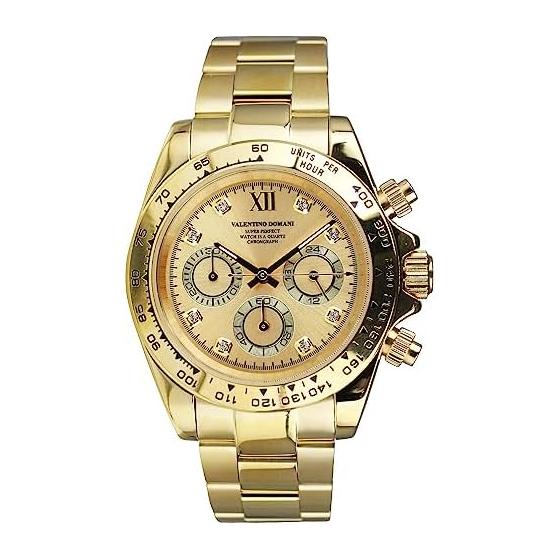 VALENTINO DOMANI Мужские часы-хронограф Zirconia Gold GOLD VD005GG