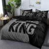 Gray And Black King 3D Print Bedding Set Comfortable Breathable Duvet Cover King Queen Twin Single Size Bithday Gift Room Decor