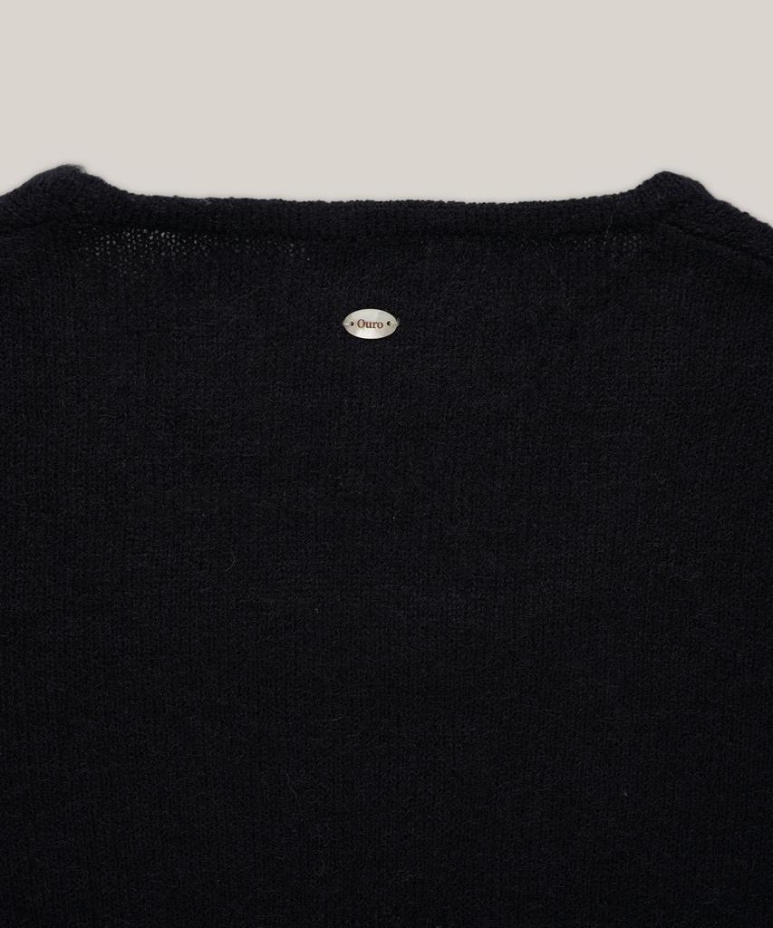 OURO Squared Neck Wool Knit [ Black ]