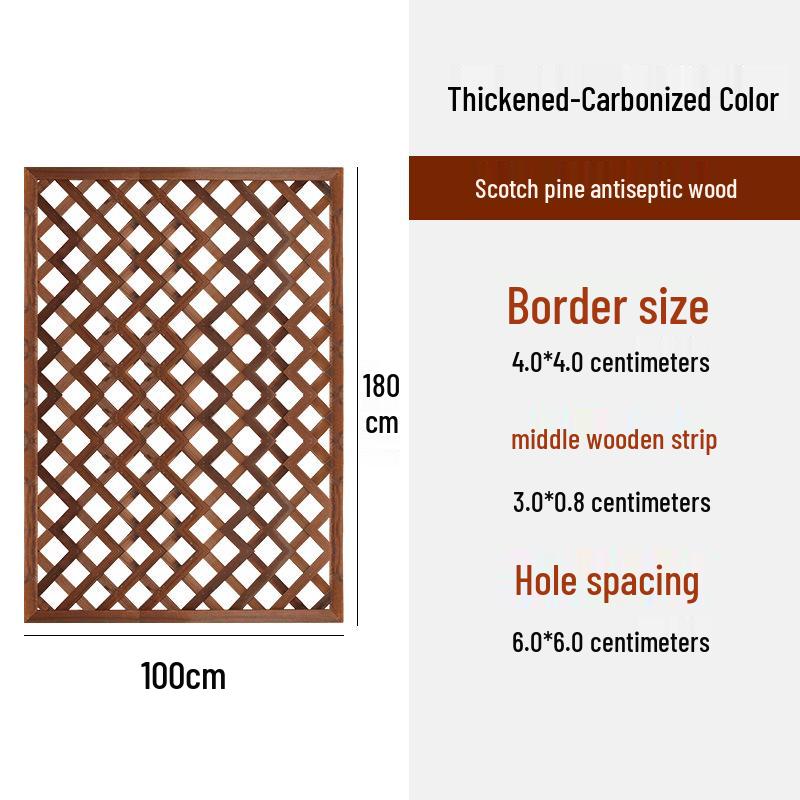 Carbonized Wood Fence and Railing Picket with Climbing Plant Stand for Outdoor Decoration