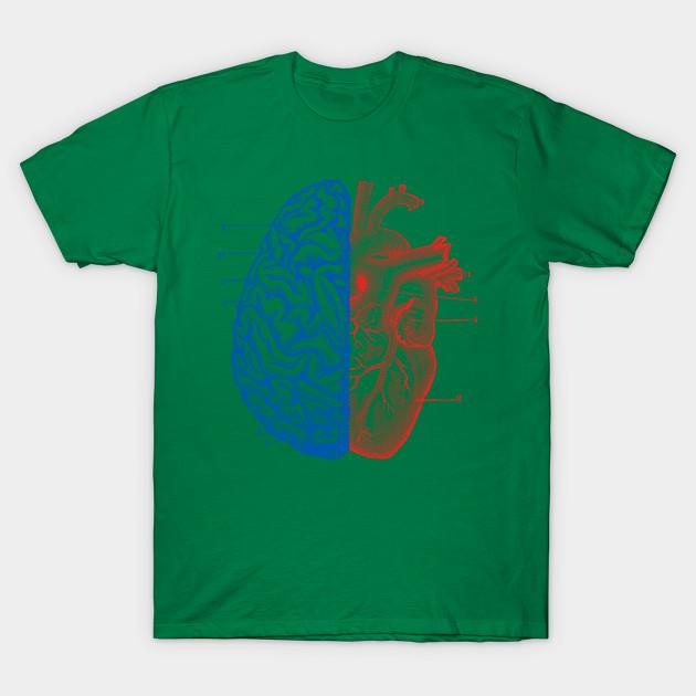 Unisex Fashion TShirt Heart And Brain Print TShirt Plus Size S-5XL T-Shirt 100%Cotton Tops O Neck Short Sleeve Tees