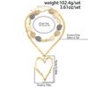 SHIXIN 2Pcs/Set Bohemia Exaggerated Big Love Heart Pendant Necklace Set for Women Vintage Irregular Beading Necklace Y2K Jewelry