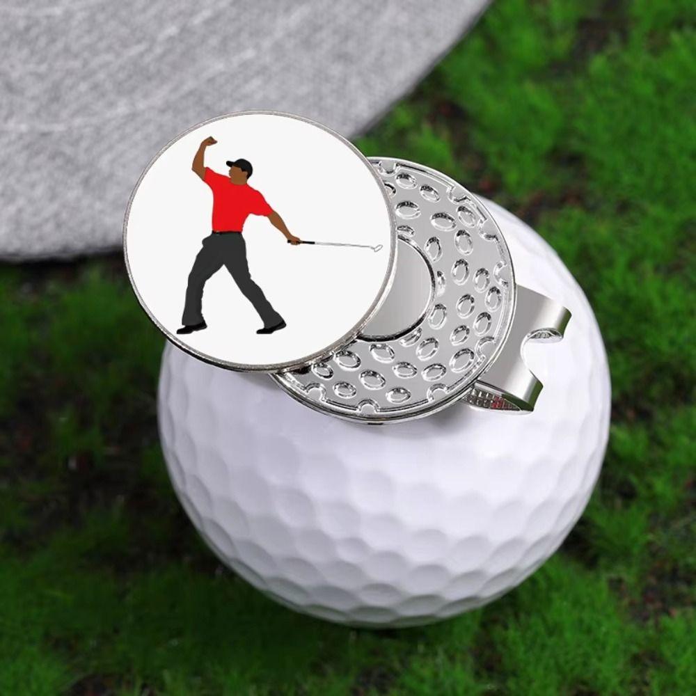 Golfer Pattern Golf Hat Clips Position Marker Golf Cap Clips Funny Golf Ball Marker Men Women