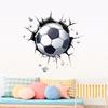 3D Breaking Through Wall Crack Soccer Football PVC Wall Sticker Self-Adhesive Removable for Kids Room Living Room Bedroom Sports Home Decor Art