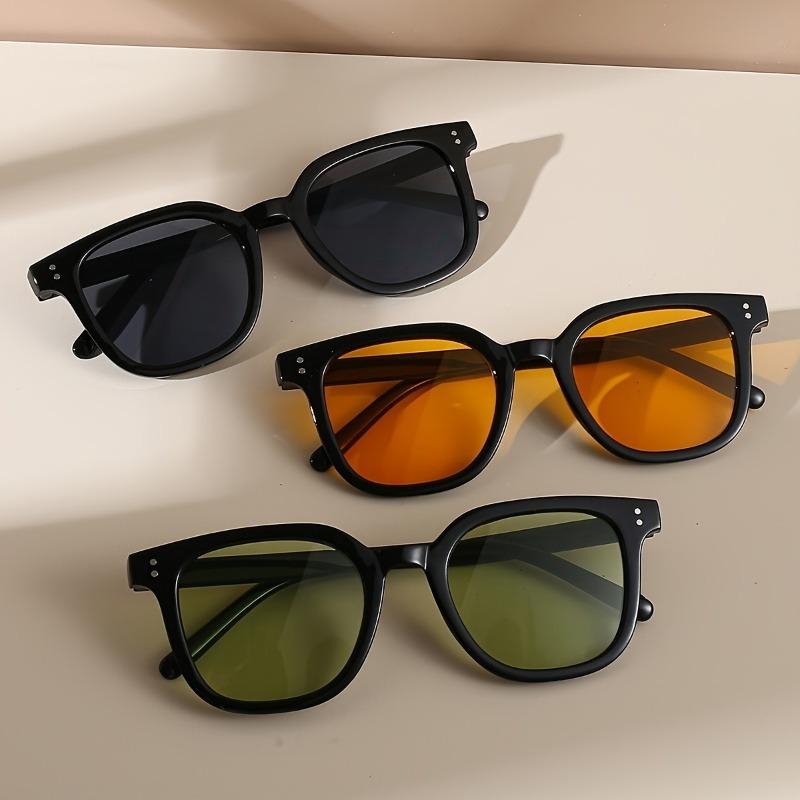 Square Black Punk Glasses Anti Blue Light UV Protection for Outdoor Driving Fishing Fashionable Eyewear