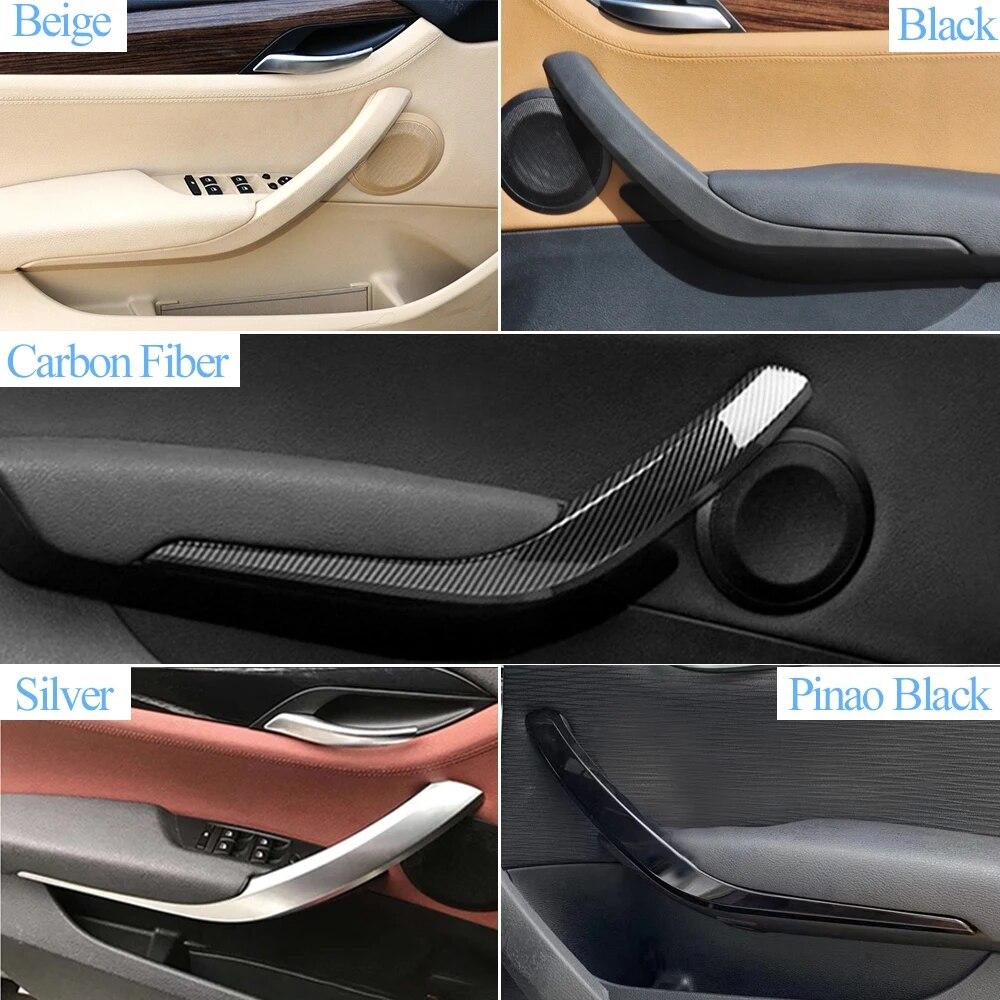 Car Black Beige Silver Carbon Left Right Inner Door Handle Cover Pull Outer Panel Trim Replacement For BMW X1 E84 2010-2016
