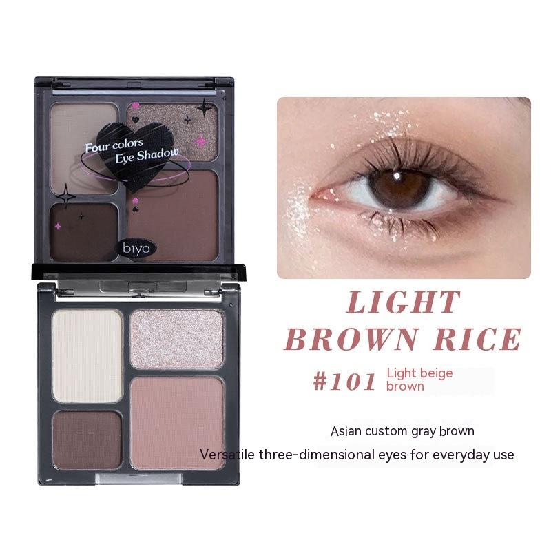 

4 цвета, черная палитра теней для век, жемчужные матовые тонкие блестящие тени в стиле панк-гота для девочек, холодные тени для век 101#