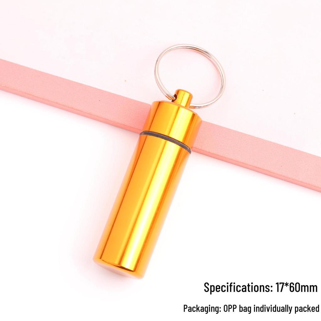 Portable Aluminum Pill Case with Keychain & Sealed Earplugs - Outdoor Survival Gear Pendant