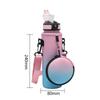 - 1000ML Drink Bottle Frosted Gradient Sports Water Bottle (Pink+Green)