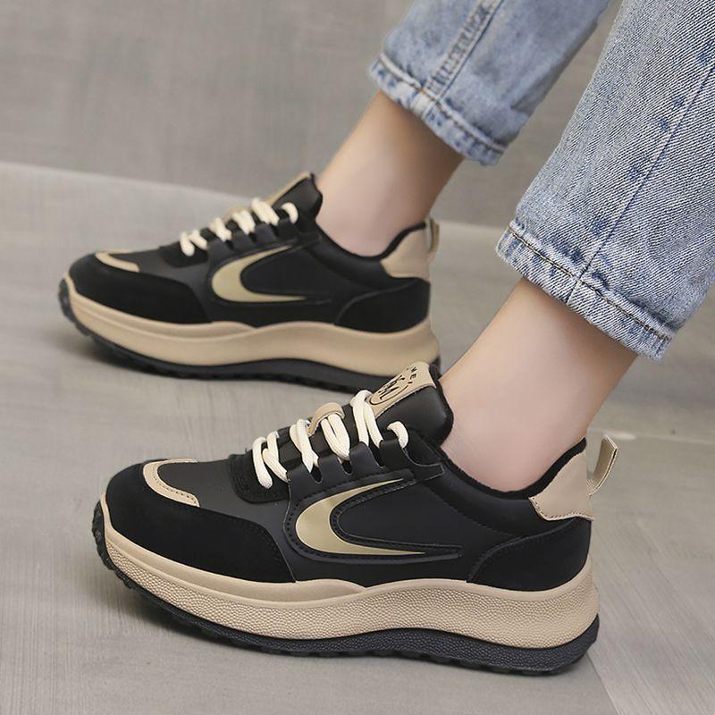 Thick-soled velvet sports dad shoes women's 2025 new winter warm cotton shoes Forrest Gump casual shoes
