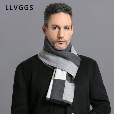 Nouveau foulard en cachemire pour homme printemps carreaux atmosphère simple foulard tricoté foulard polyvalent à la mode hommes