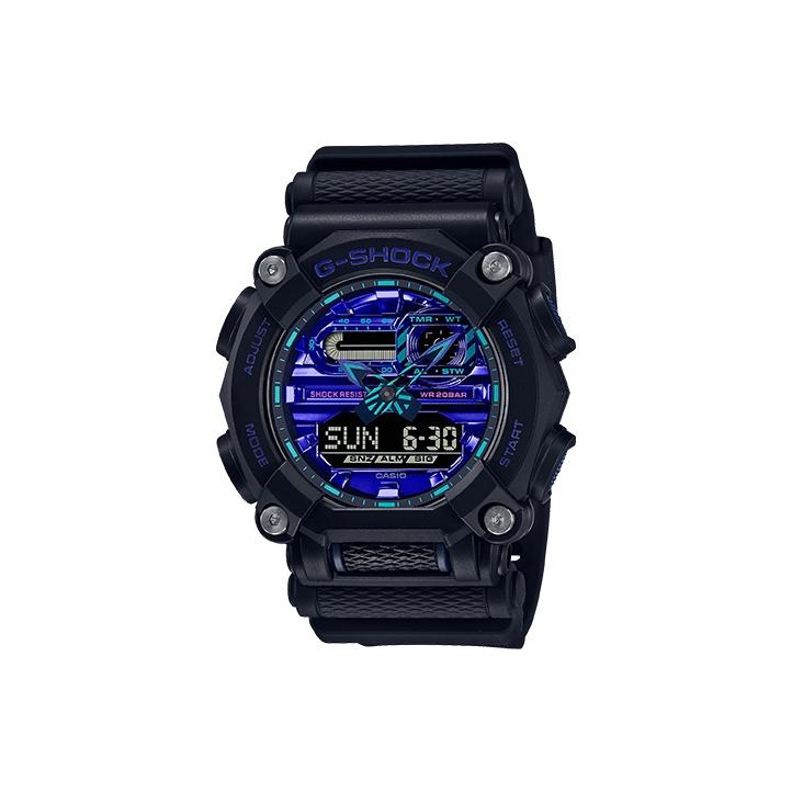 

CASIO Men Liquid Crystal/Analog Dual Display Series Black Watch GA-900VB-1APR GA-900VB-1APR Blue Dial