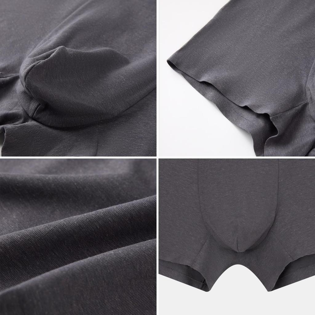 Huaxure Hemp Men's 3-Pack Seamless Boxer Briefs, Highly Stretchy, Breathable, Moisture-Wicking, Quick-Drying, Soft, Comfortable Fit, Perfect for Sport