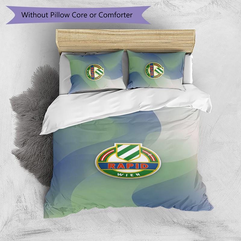 Rapid Wien FC Printed 3PCS Bedding Set Breathable Duvet Cover with Pillowcases Decorative Bed Linen for Bedroom Home