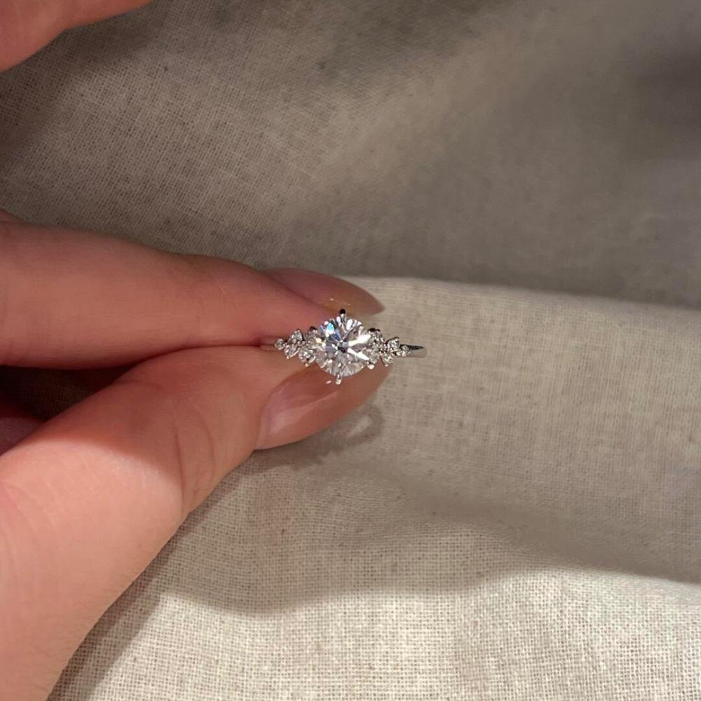 Open Ring 1ct Moissanite Berlin Love Letter Ring Unique Design Adjustable Diamond Ring for Women adjustable