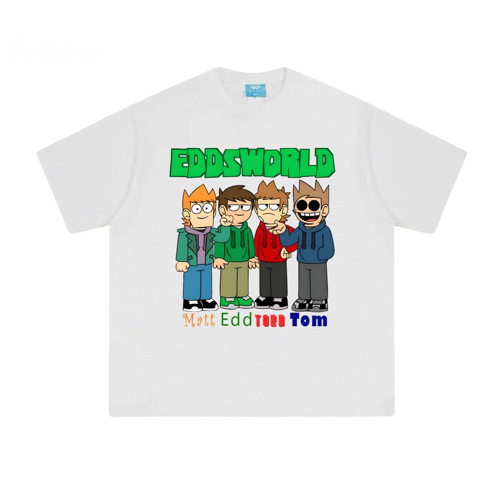 

Eddsworld Футболка 2026 Нова Харадзюку Високоякісна Футболка Літня Манга Графічний Принт Футболка 100% Бавовна Модна Зручна Футболка L білий