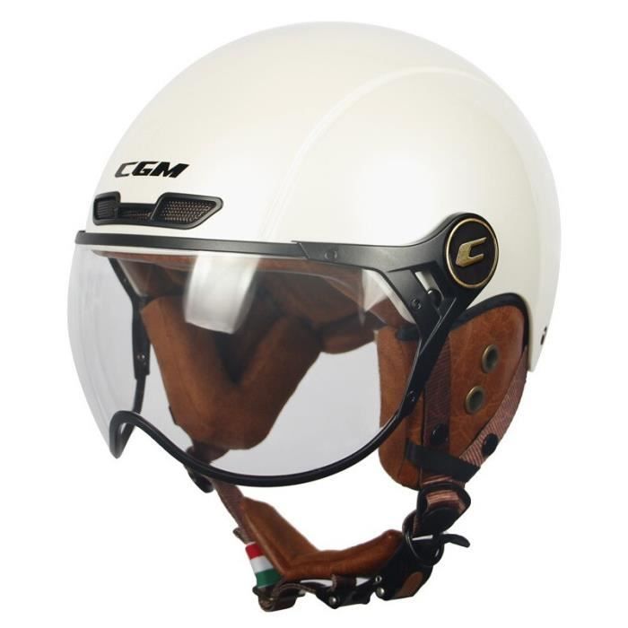 Casque de moto - CGM - Ebi Vintage - Blanc - Taille XS - Garantie 2 ans