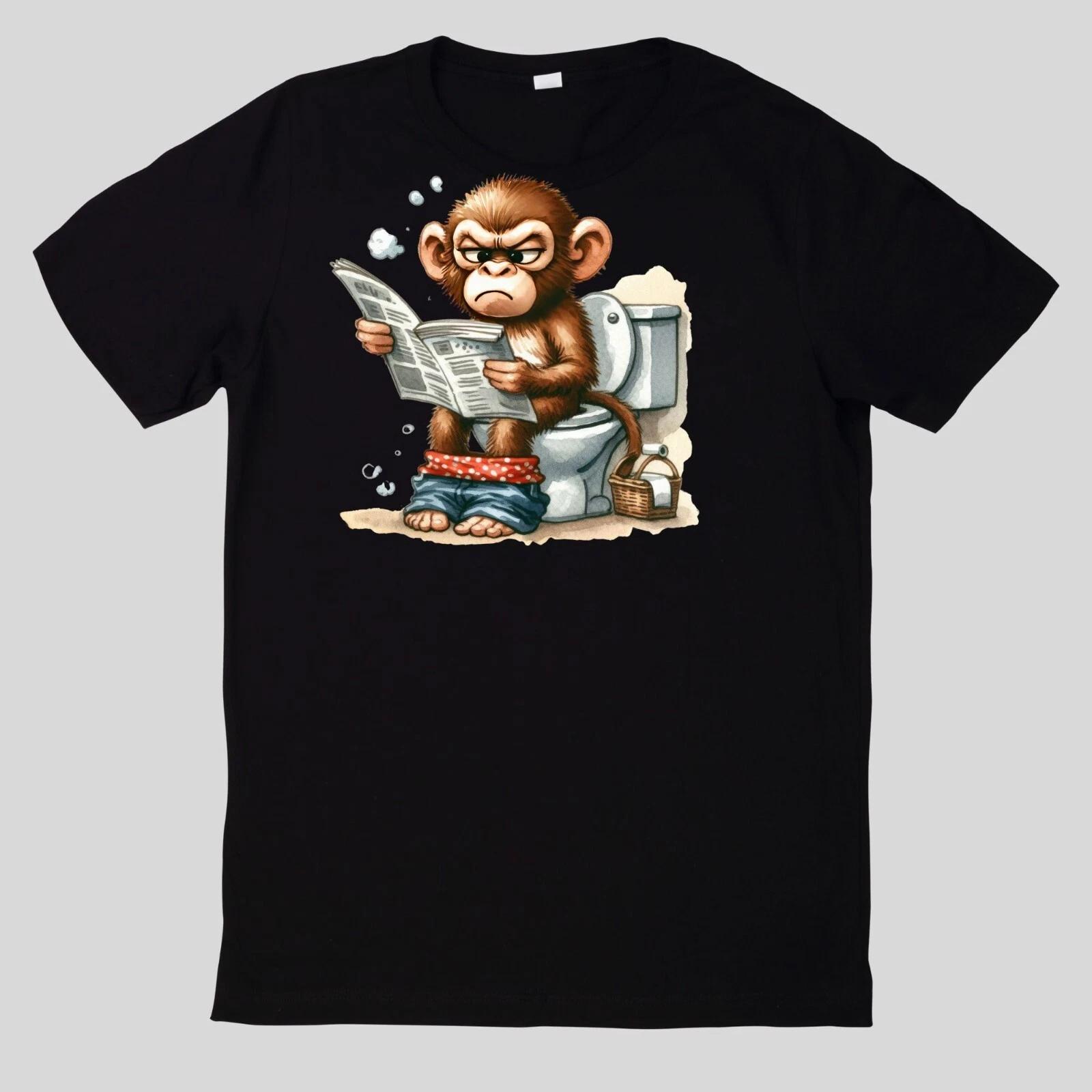 T-Shirt Lustige Tiere auf der Toilette Lustig Cartoon M