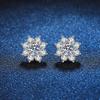 0.3-0.5ct Moissanite Earrings for Women Lab Grown Diamond Ear Studs 925 Silver Fine Jewelry Gift