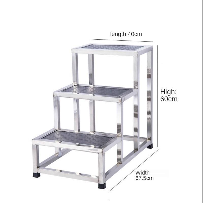 Stainless Steel Single Double-layer Footstool Ladder Household Indoor Two-step Ladder Hospital Small Staircase Step Stool
