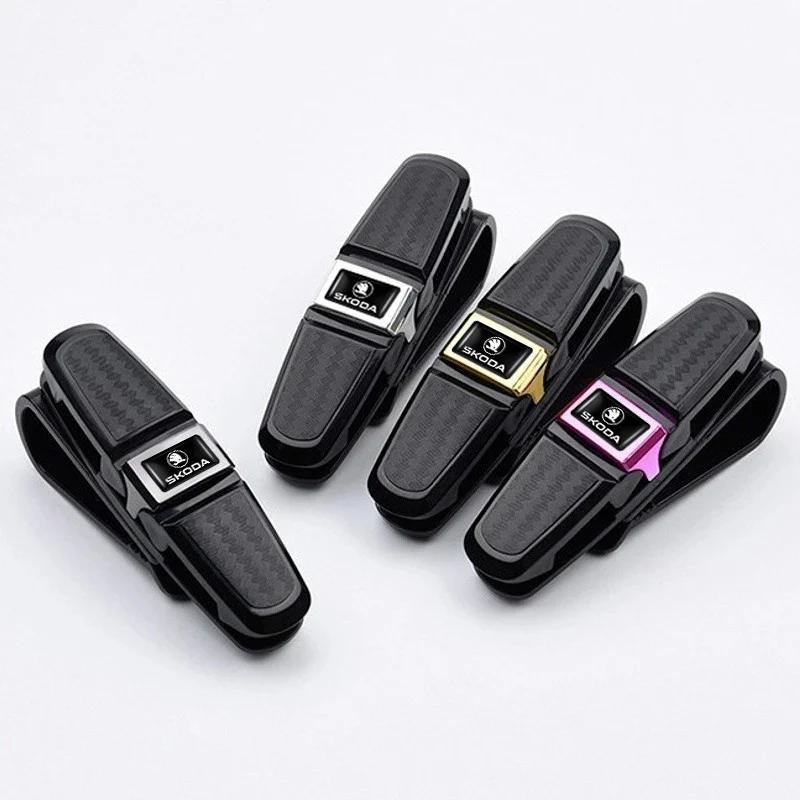 Autoaufkleber Skoda Auto Brillenetui Auto Sonnenblende Brillenhalter Sonnenbrillenclip Karten Ticket Halter Stifteetui Clipbox Universal