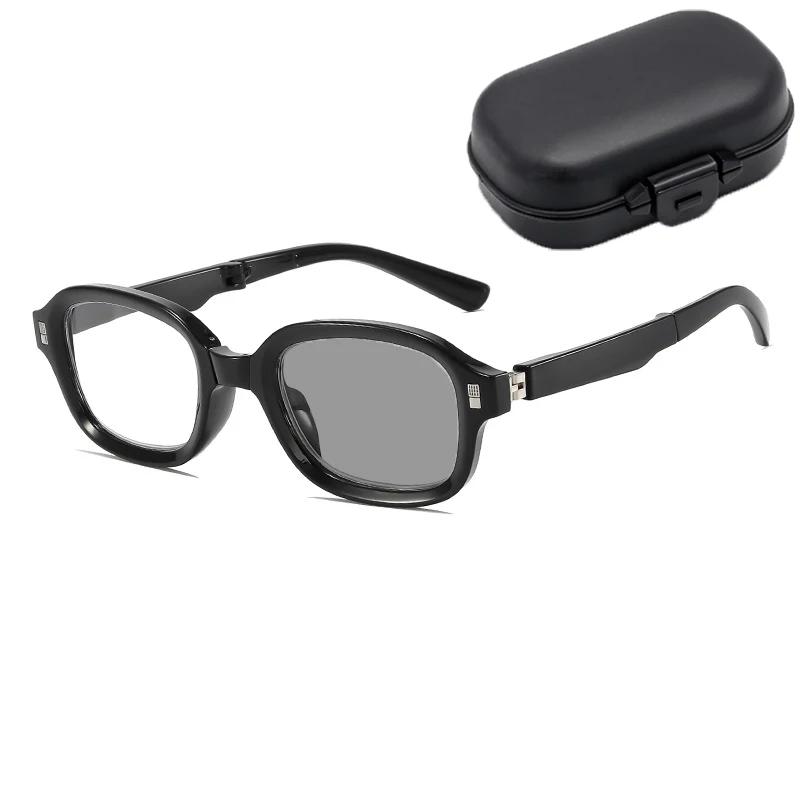 

Women Men s Portable Reading Glasses New Trendy Blue Light Blocking Photochromic Presbyopia Sunglasses Prescription Hyperopia 3.5