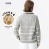 ROMON Damen 100% Merinowolle Reißverschluss Halboher Kragen Pullover