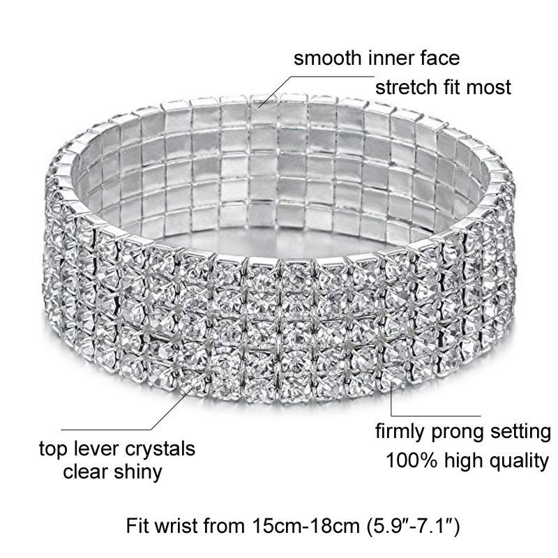 European Princess Style Rhinestone Bracelet - Elegant Elastic Hand Jewelry for Women