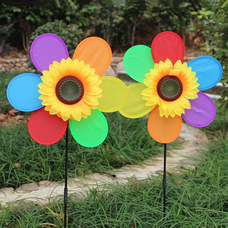 

Colorful Sunflower Windmill Toy Kids Diy Outdoor Toys Garden Yard Decoration