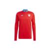 Letter Logo Print Three Stripes Half-Zip Long Sleeve T-Shirt Men Tops Red HU1280
